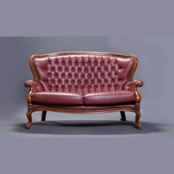 Brown English Arm Roll Sofa